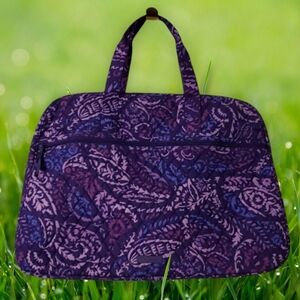 3 Pc Vera Bradley Paisley Amethyst Travel Bag Set- MSRP-$323- NWT